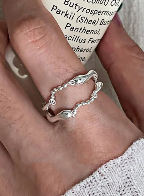 Silver Bloom Gemstone Ring Set