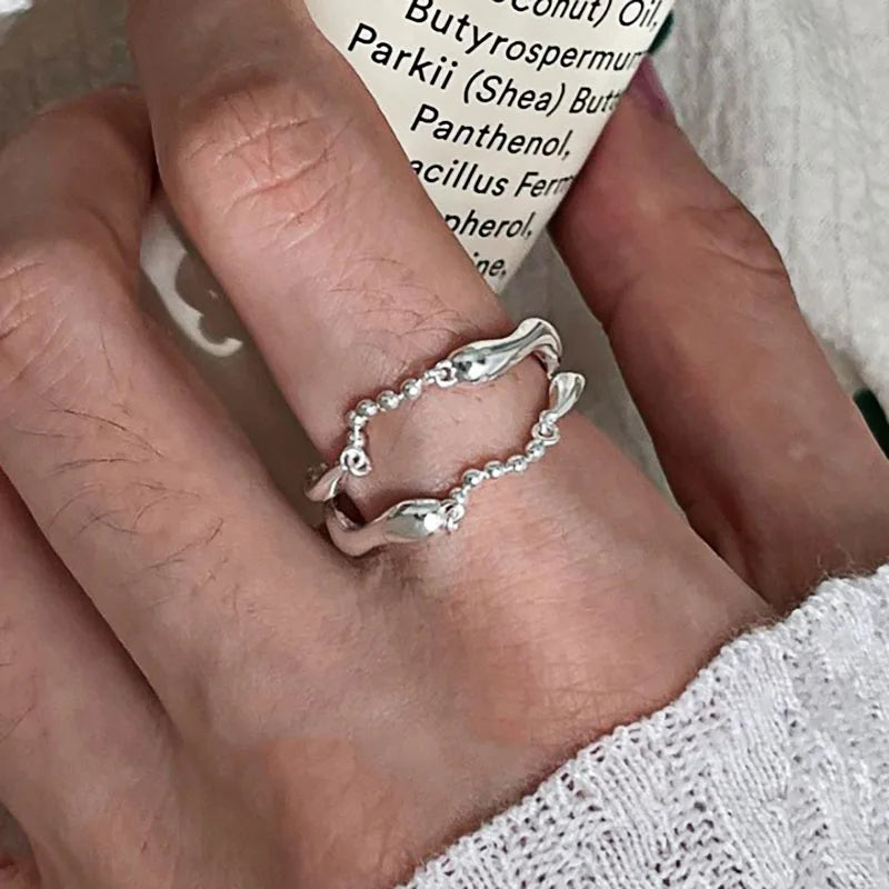 Silver Bloom Gemstone Ring Set