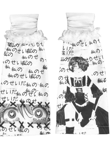 Gothic Manga Ruffle Leg Warmers