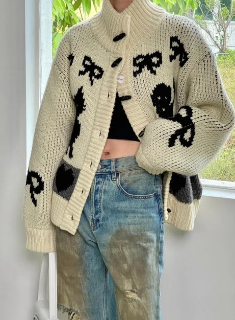 Heart & Skull Knit Cardigan