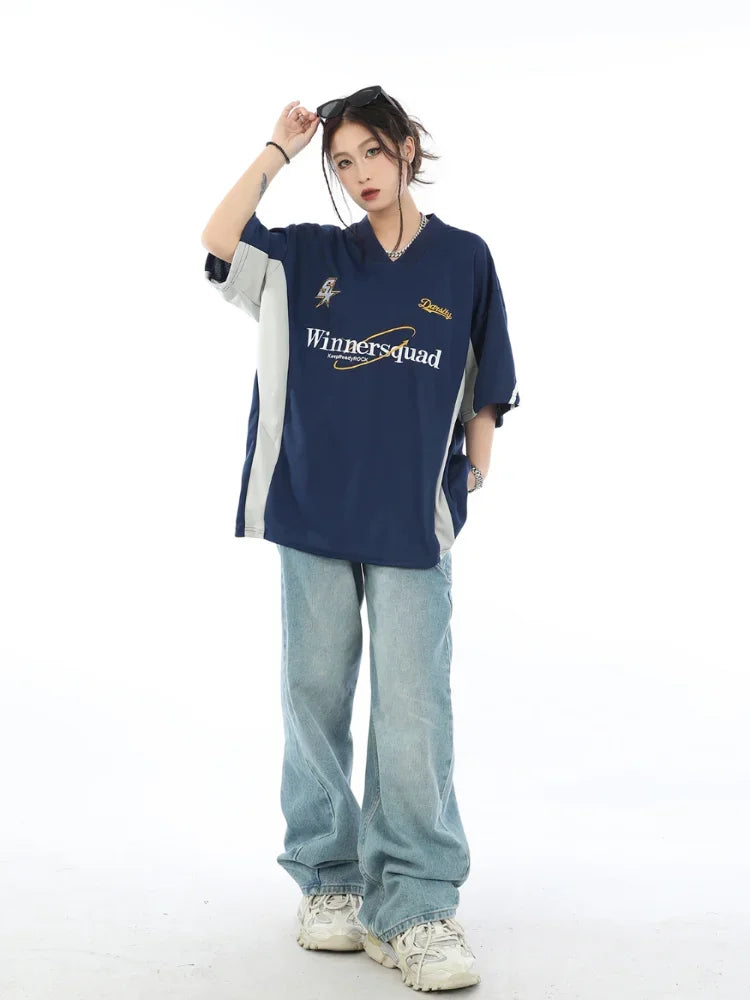 Oversized Varsity Sport Jersey Top