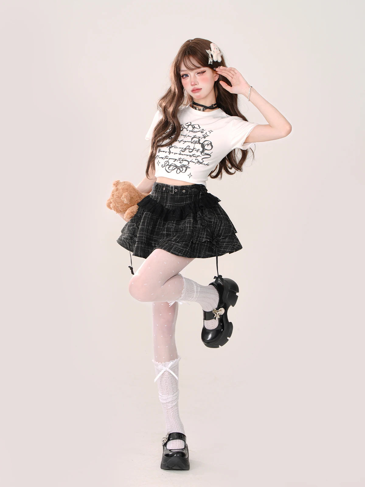 Dollhouse Plaid Layered Skirt