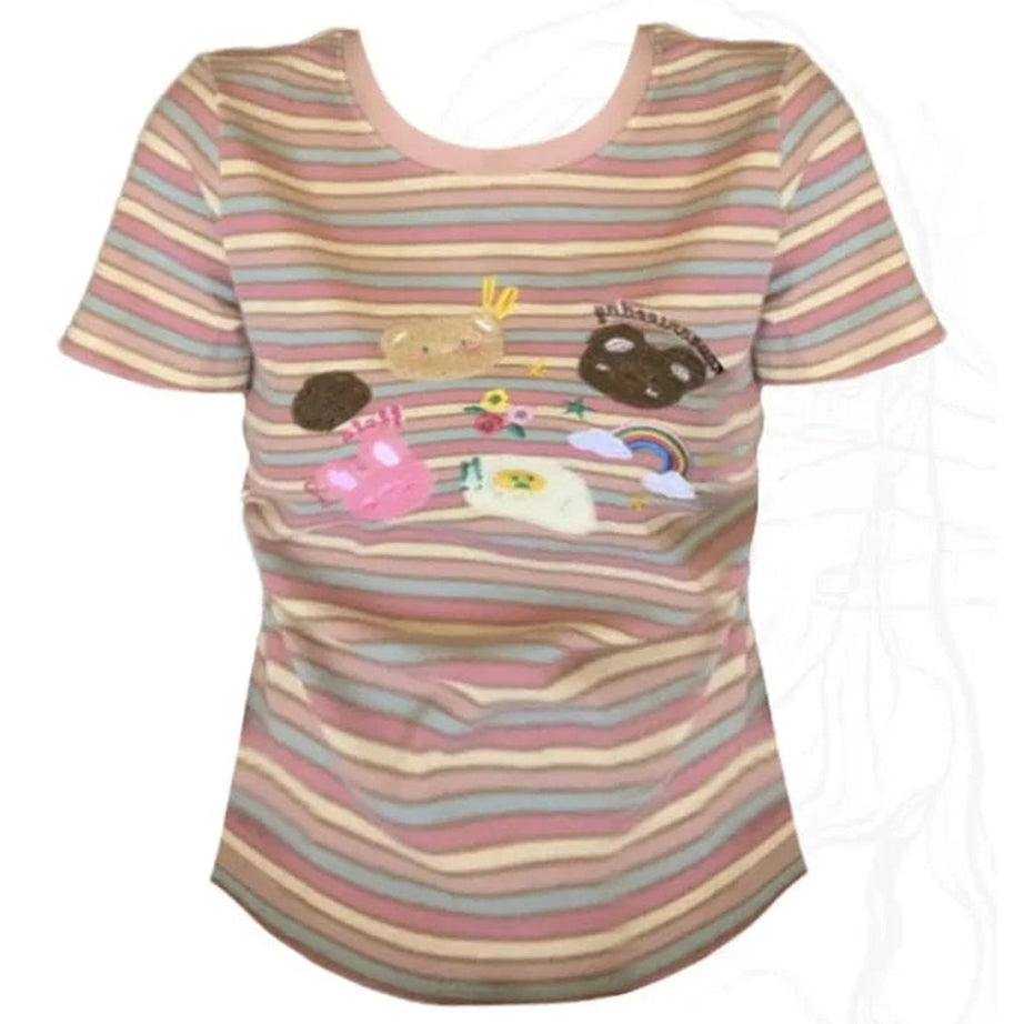 Pastel Breakfast Striped Top