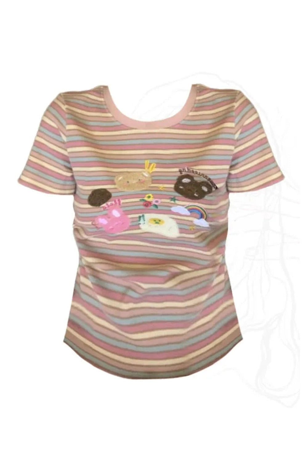 Pastel Breakfast Striped Top