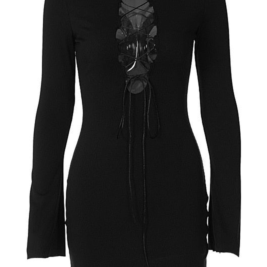 Y2k Baddie Bandage Black Mini Dress