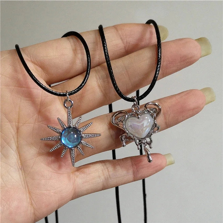 Lunar Glow and Angel Heart Necklace