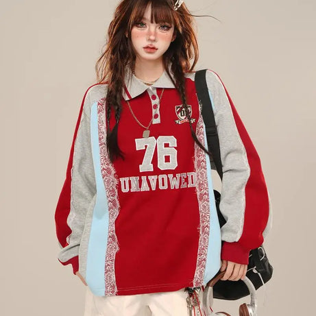 Varsity Lace Retro Sweatshirt