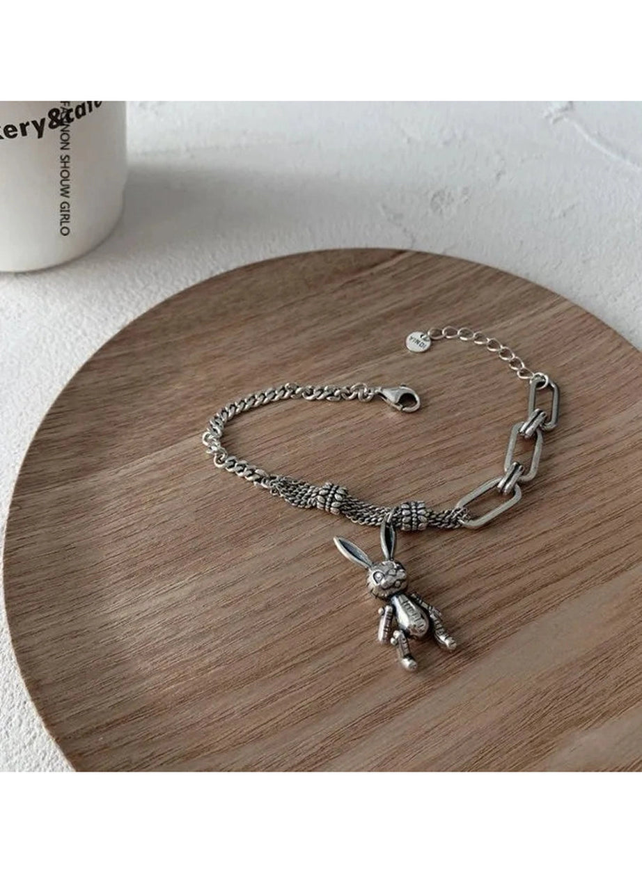 Y2k Robot Rabbit Charm Bracelet