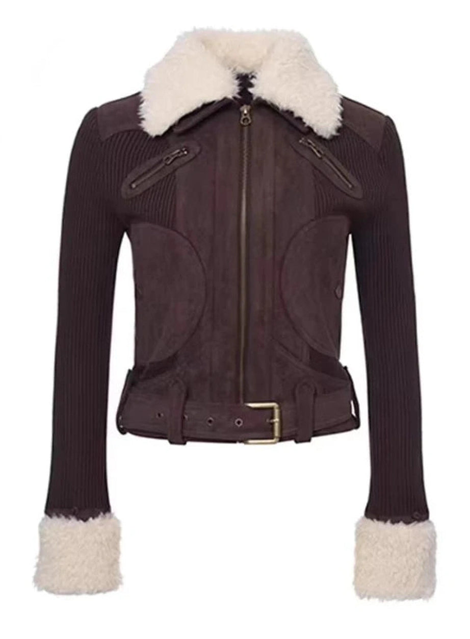 Furry Aviator Bomber Jacket