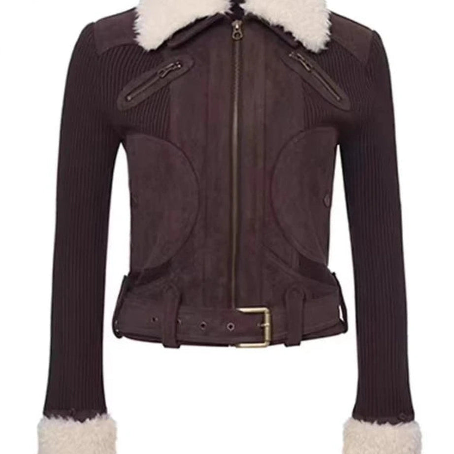 Furry Aviator Bomber Jacket