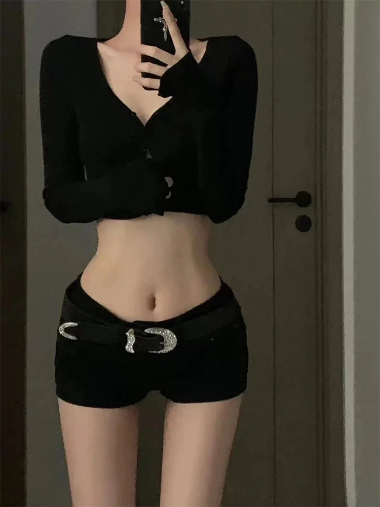 Midnight Glam Shorts mit Gürtel