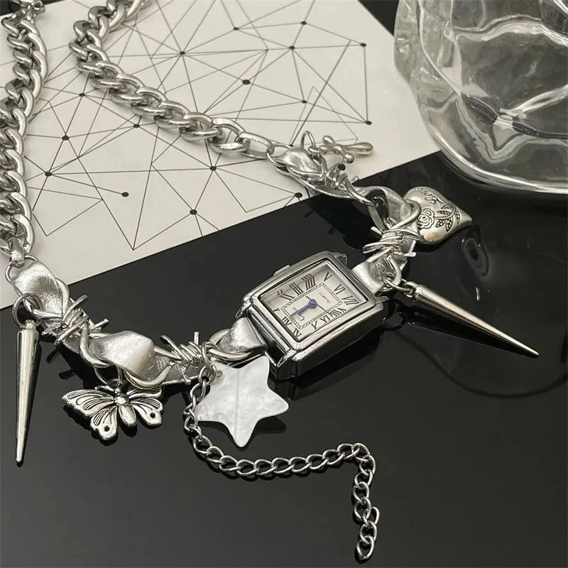 Timekeeper Charm Choker Necklace