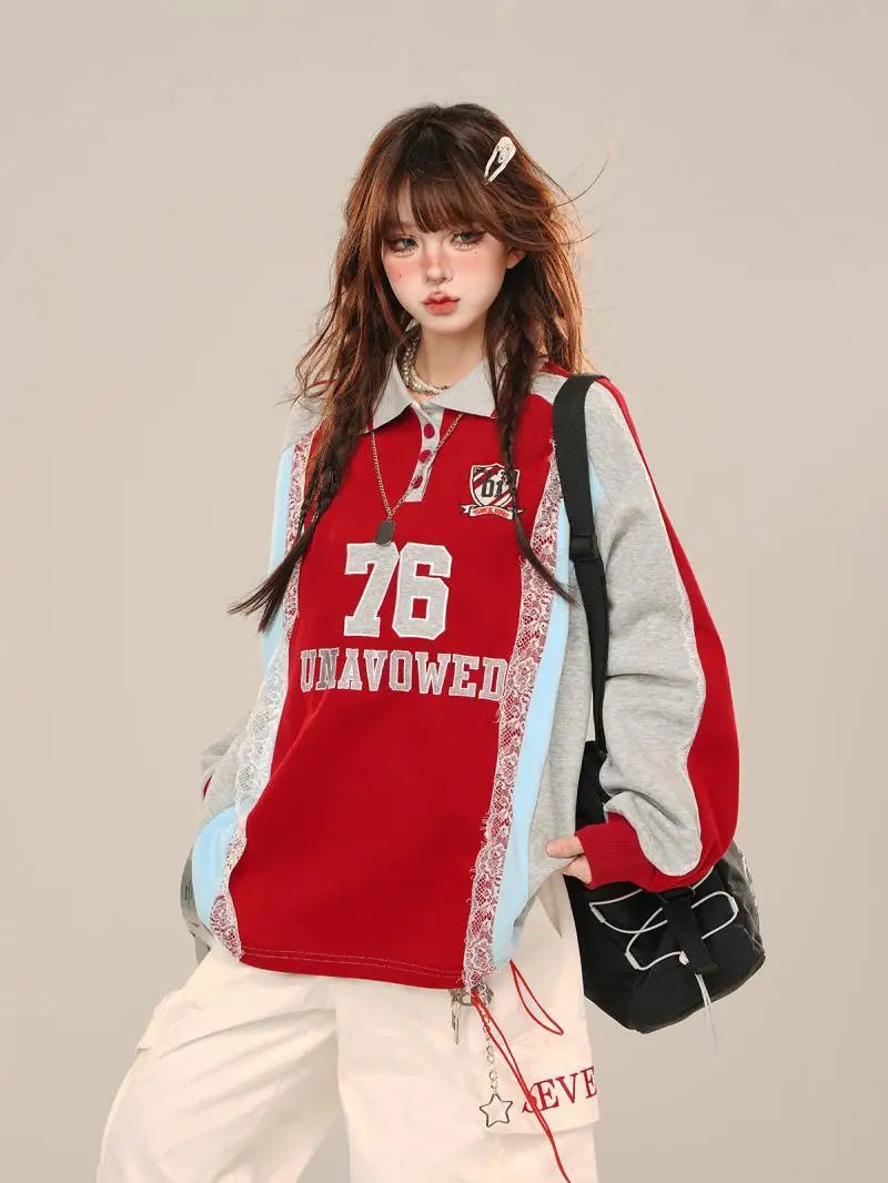 Varsity Lace Retro Sweatshirt