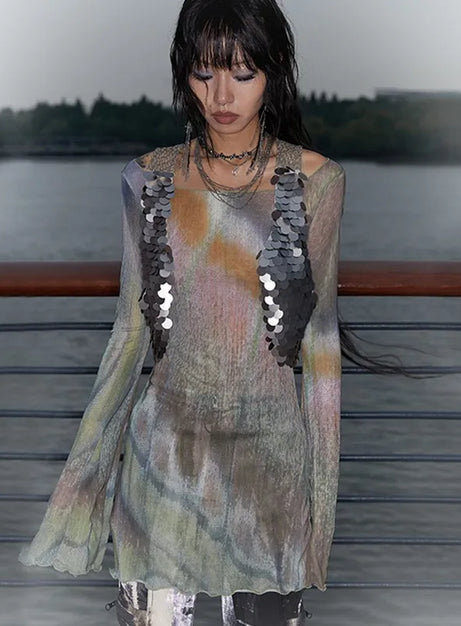 Ethereal Lagoon Paillettenkleid