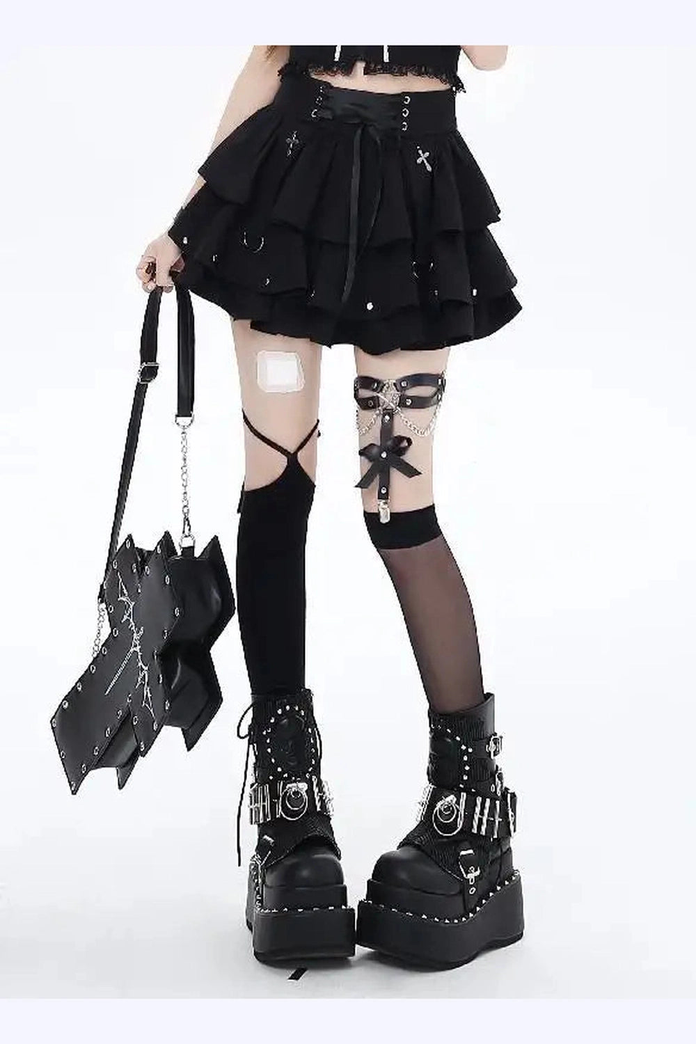 Y2k Gothic Layered Corset Skirt