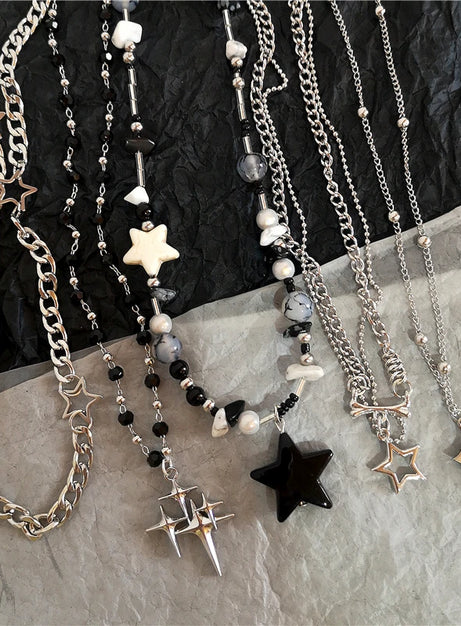 Cosmic Noir Layered Necklace Set