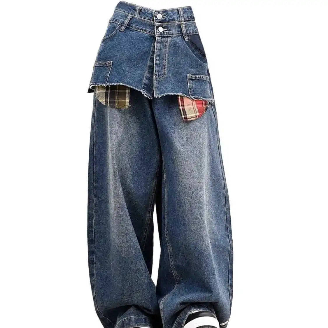 Plaid Clash Statement Jeans