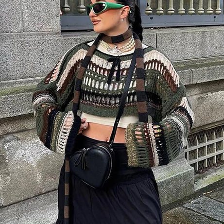 Shattered Lace Knit Sweater