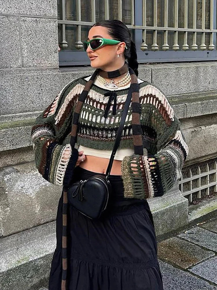 Shattered Lace Knit Sweater