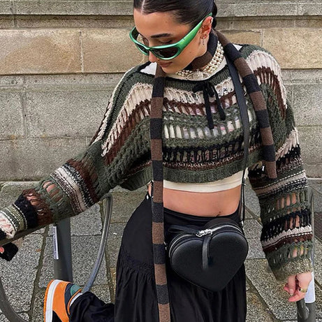 Shattered Lace Knit Sweater