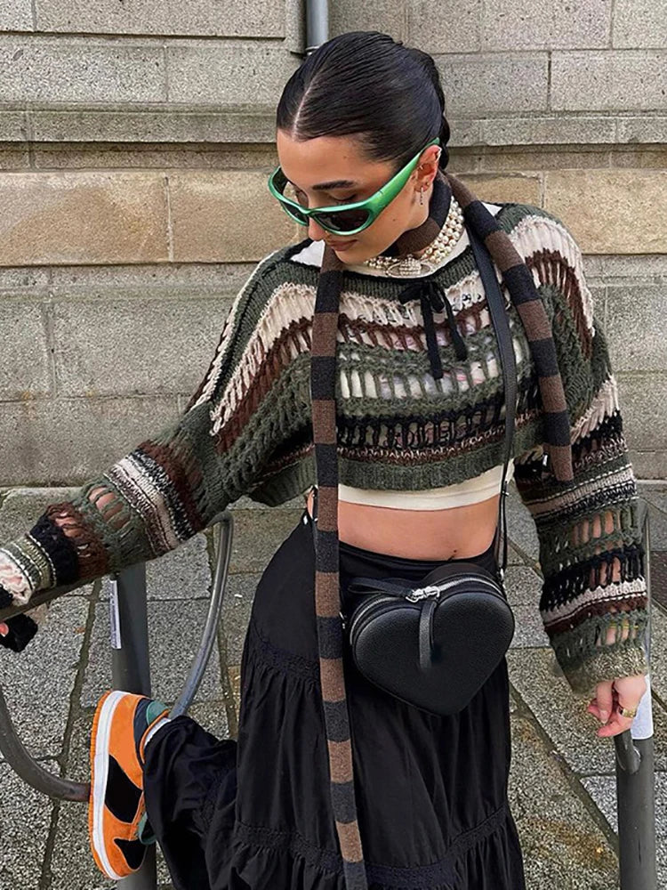 Shattered Lace Knit Sweater