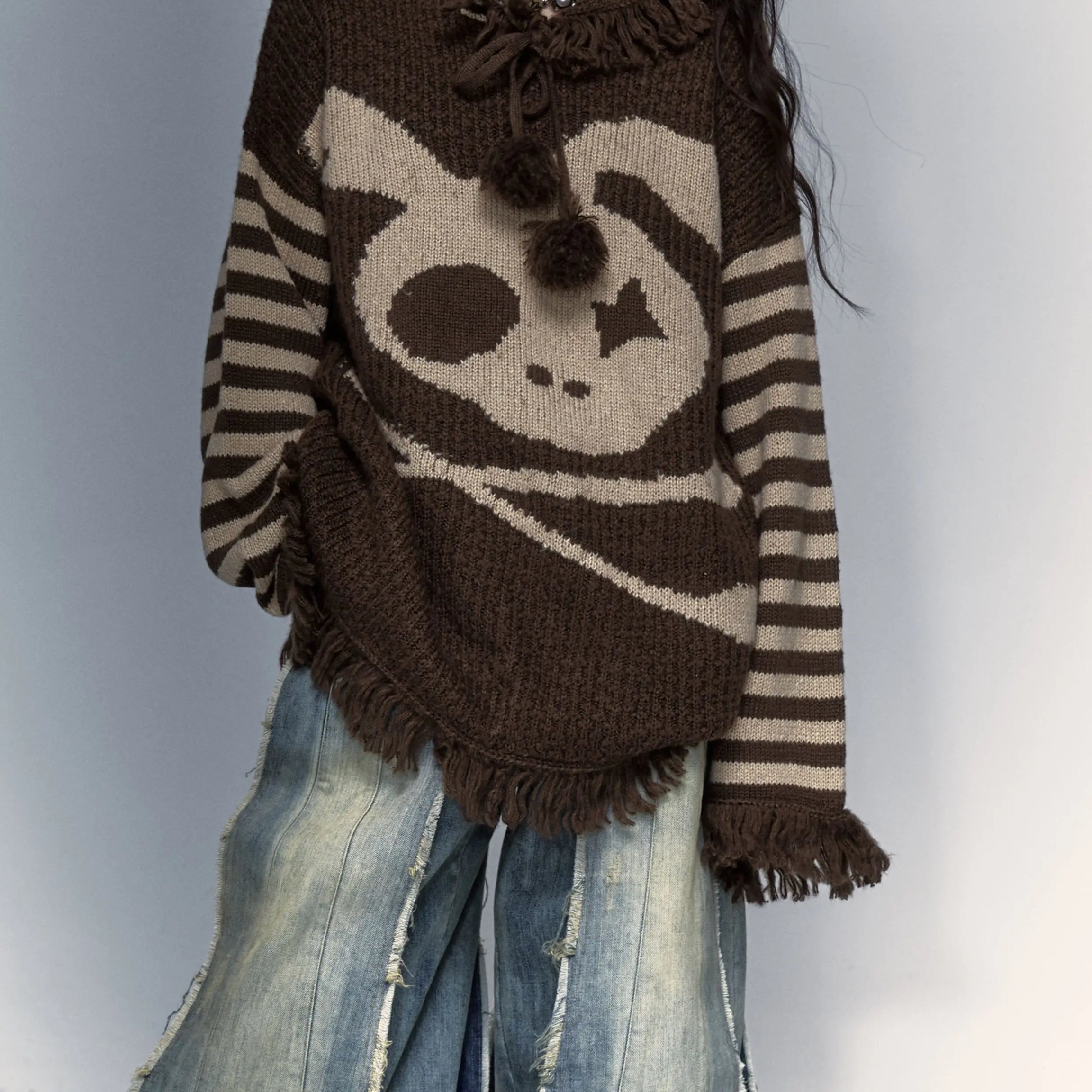 Panda Punk Fringed Sweater