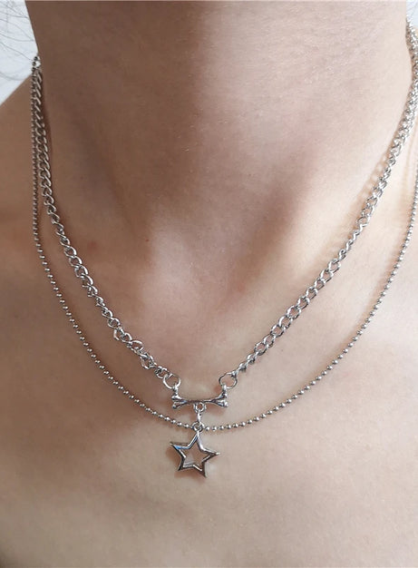 Cosmic Noir Layered Necklace Set