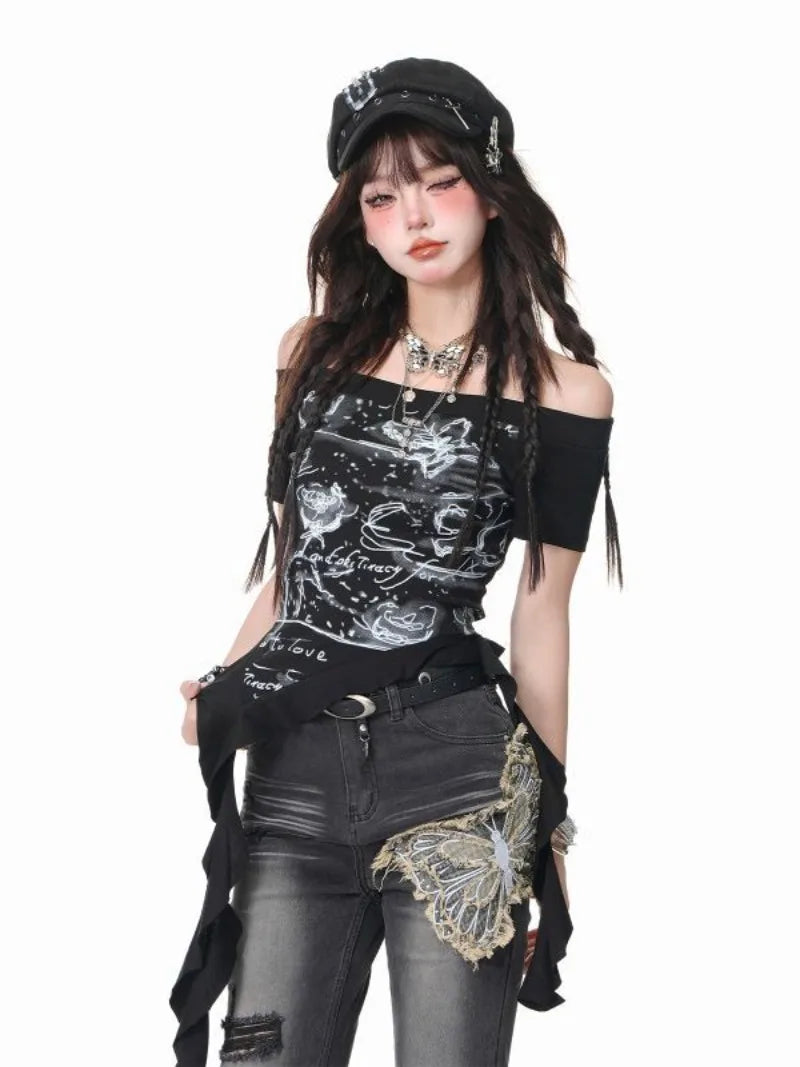 Starlit Chaos Off-Shoulder Top