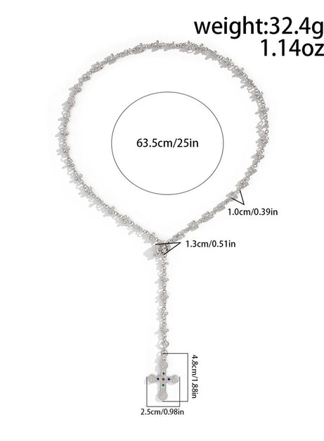 Golden Saint Cross Layered Necklace