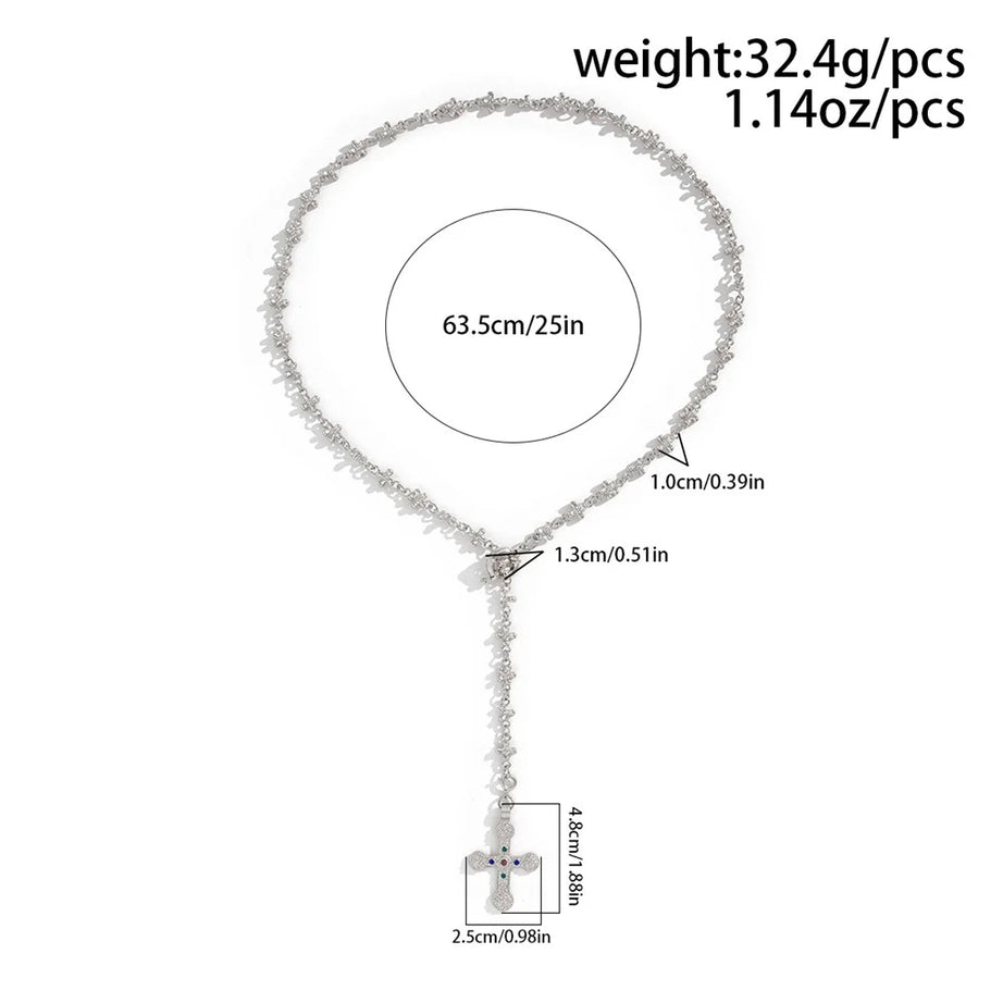 Golden Saint Cross Layered Necklace