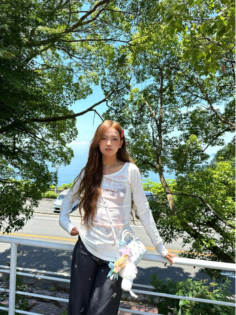 Dreamy Corset Illusion Off-Shoulder Top