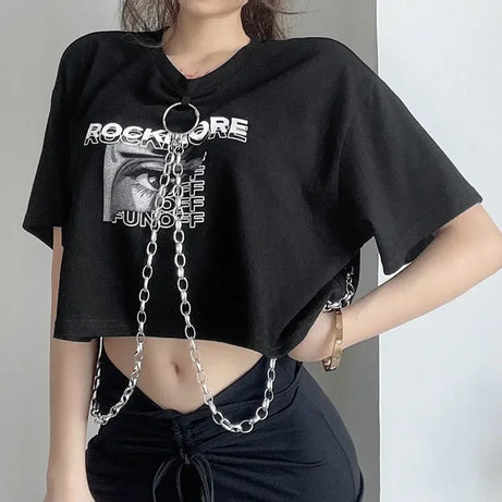 Grunge Link Statement Crop Top