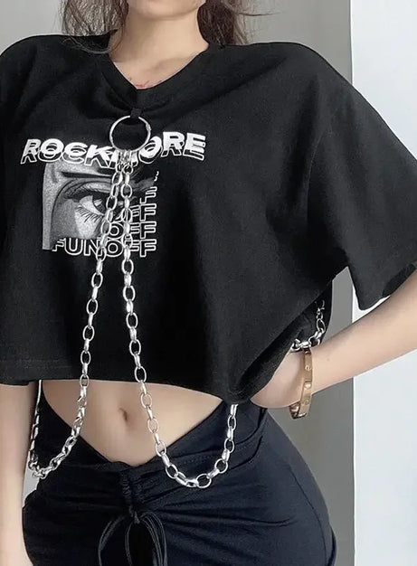 Grunge Link Statement-Crop-Top