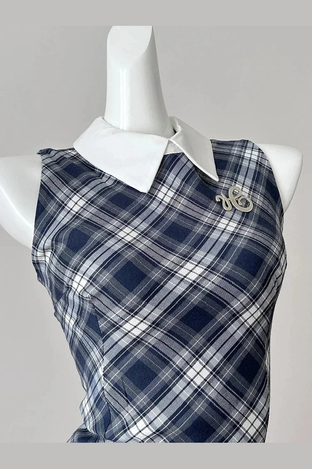 Preppy Plaid Collared Mini Dress