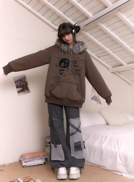 Feral Edge Fur-Trim Hoodie