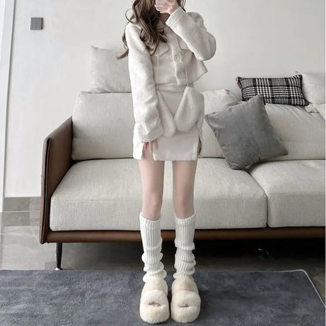 Soft Ballet Ribbon Leg Warmers