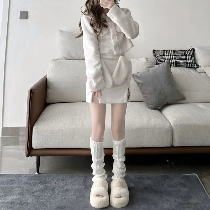 Soft Ballet Ribbon Leg Warmers