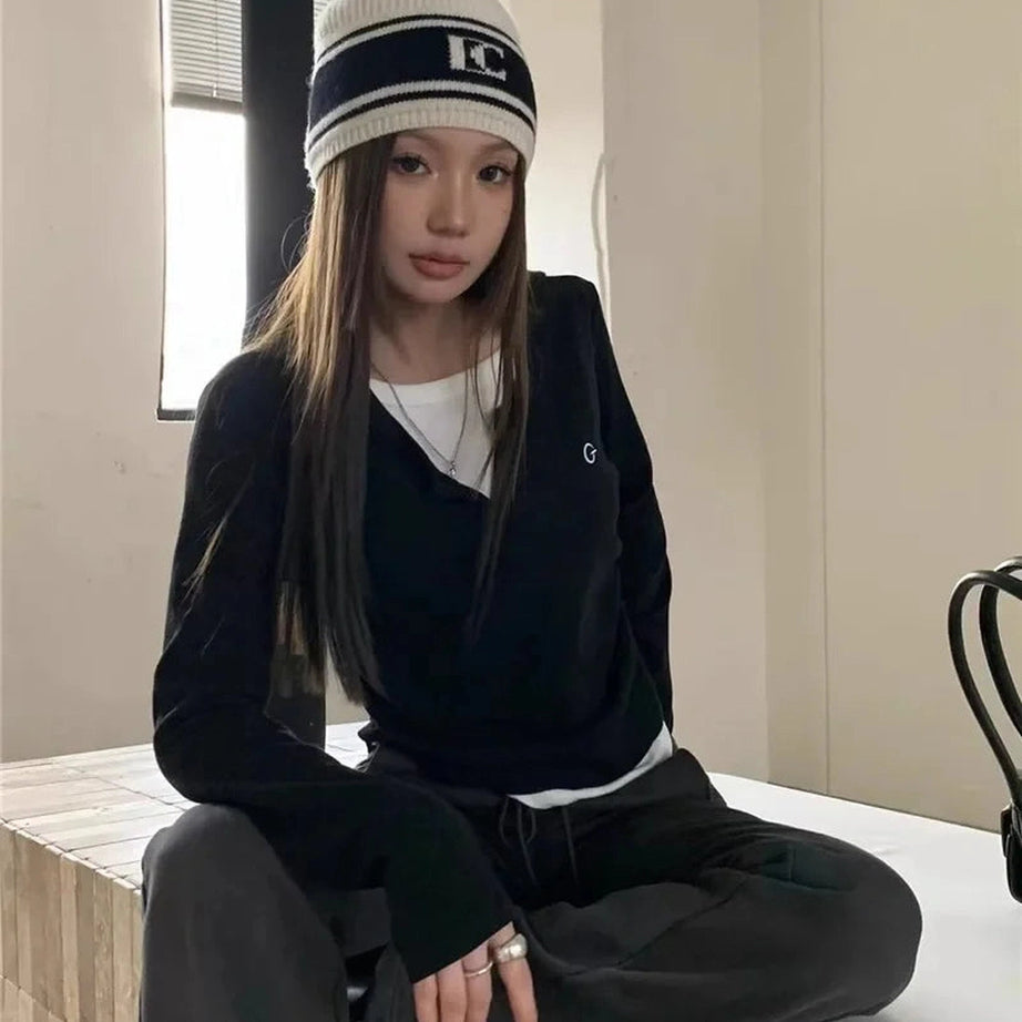 Minimalist Split Neck Layered Top