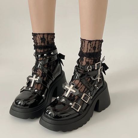 Dark Angel Chain Strap Shoes