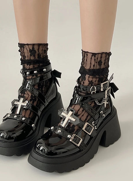 Dark Angel Chain Strap Shoes