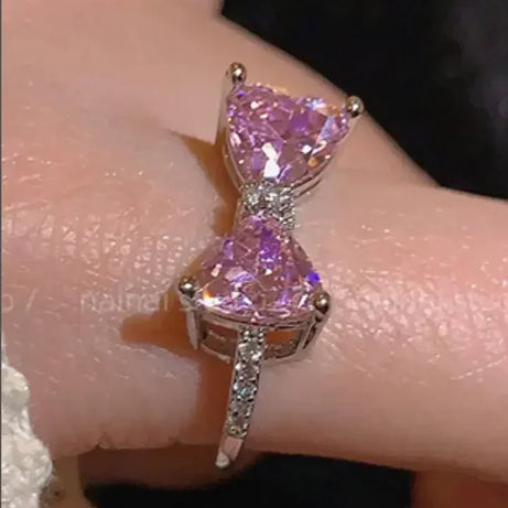 Pink Love Crystal Rings