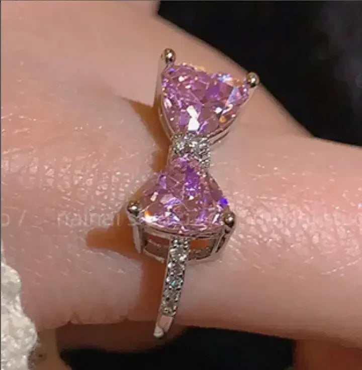 Pink Love Crystal Rings