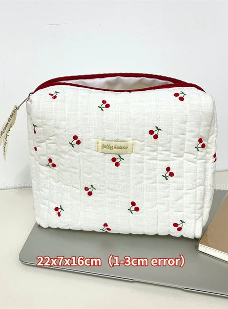 Weiche karierte Kosmetiktasche