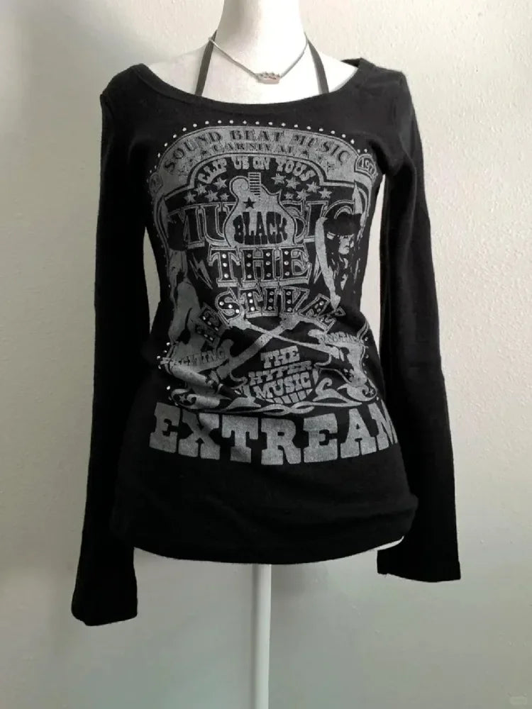 Grunge Festival Long Sleeve Top