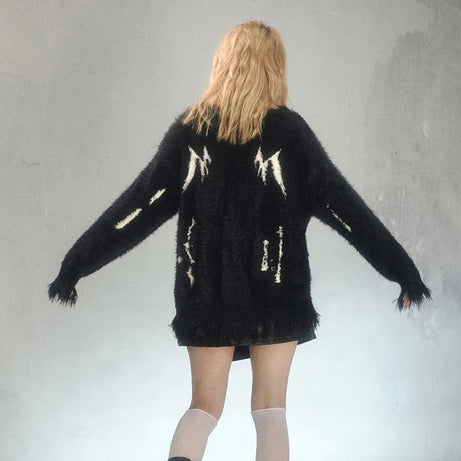 Midnight Chaos Fuzzy Sweater