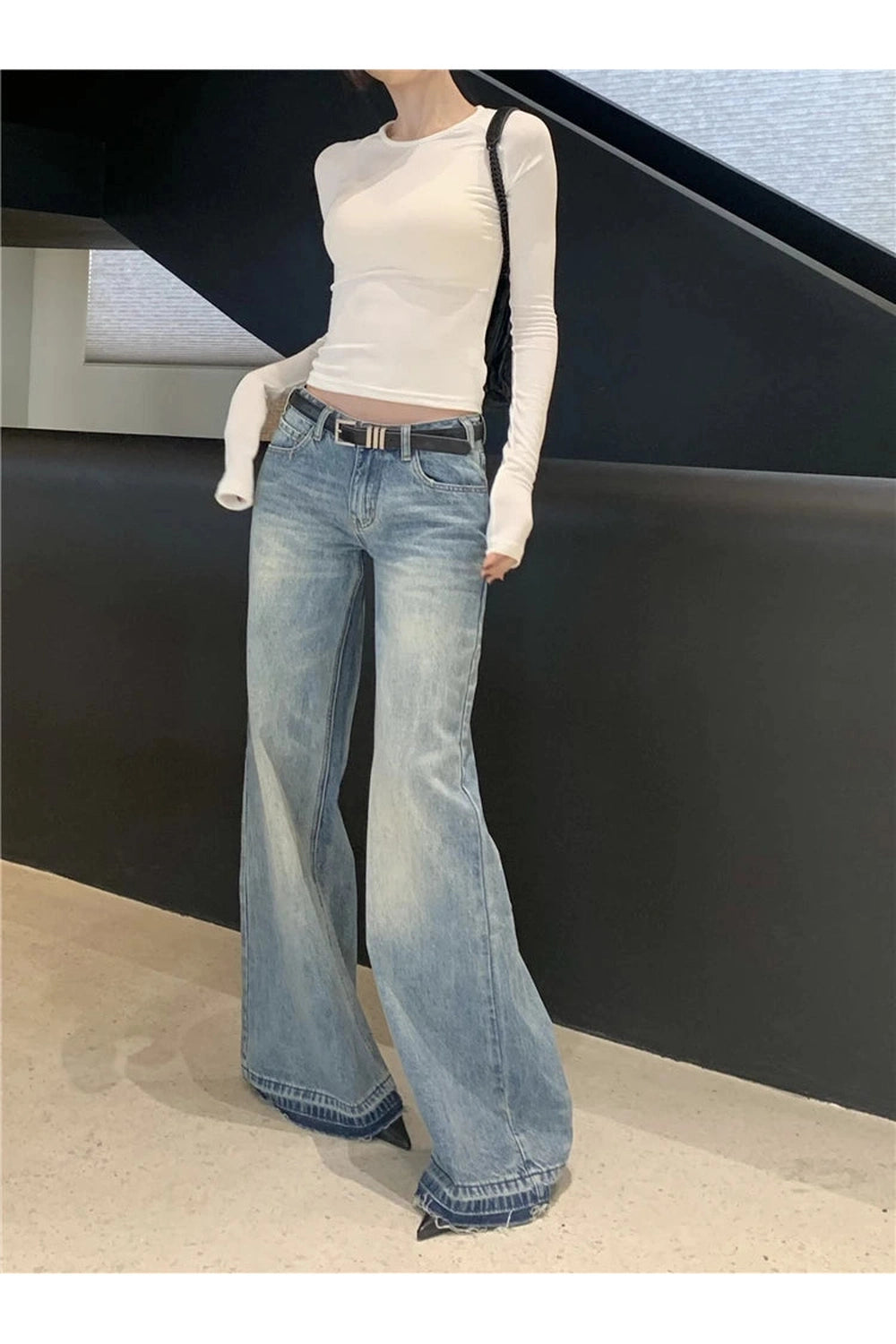 Y2k High-Waisted Wide-Leg Jeans