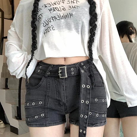 Metalcore Grommet Jeansshorts