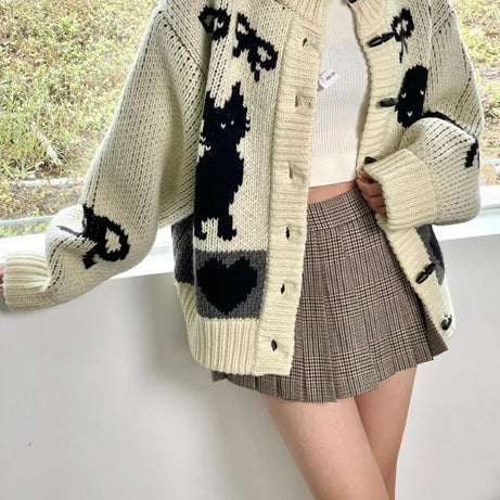 Heart & Skull Knit Cardigan
