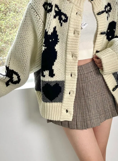 Heart & Skull Knit Cardigan