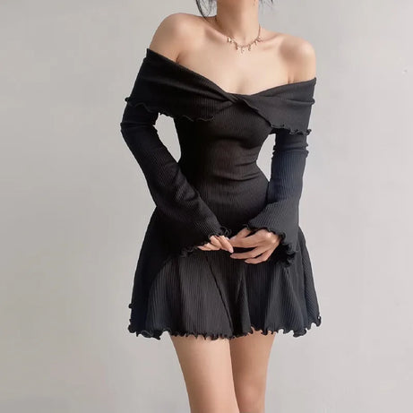 Ruffled Elegance Off-Shoulder Dress